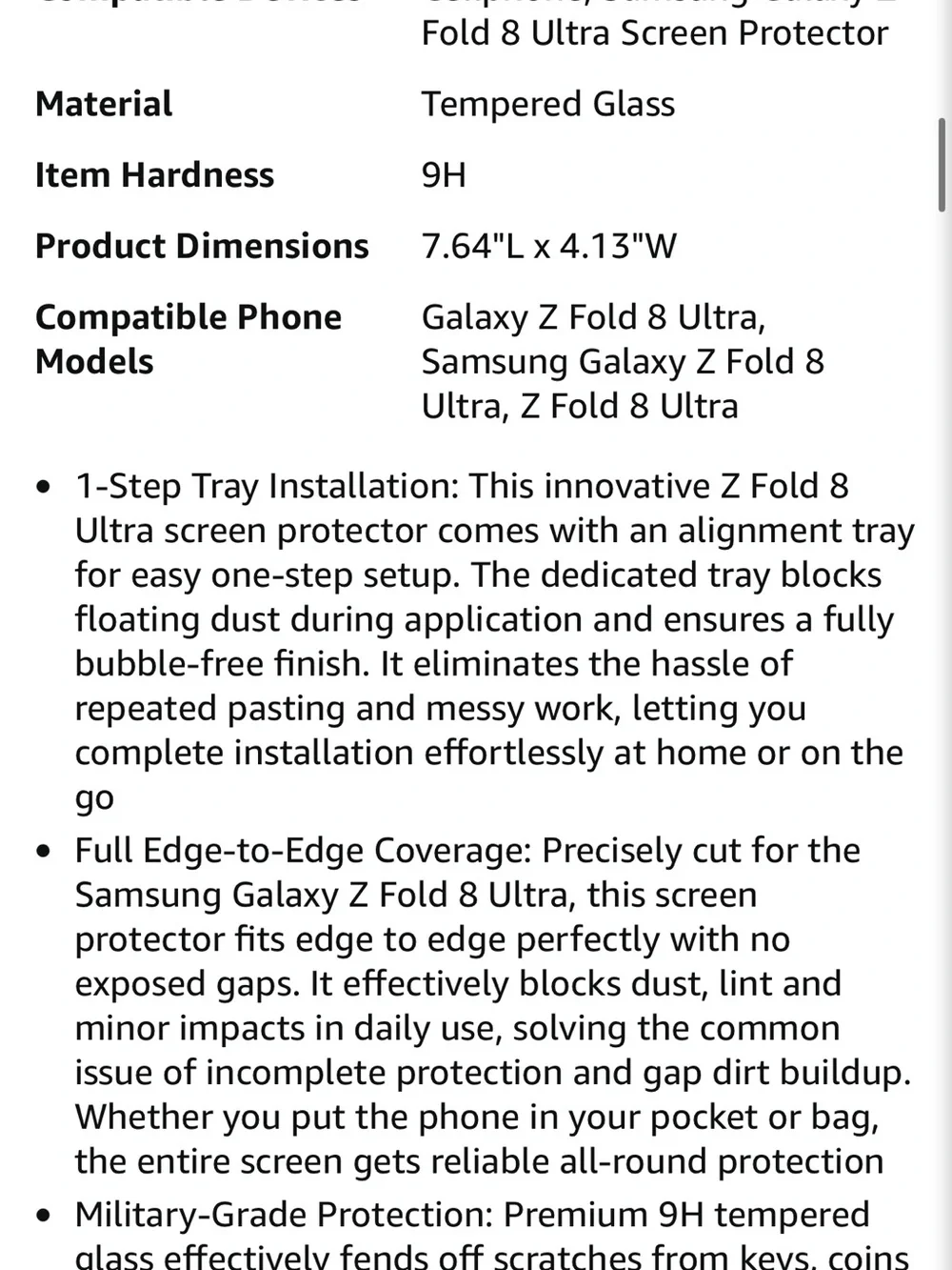 Samsung galaxy Z fold 8 ultra screen protector